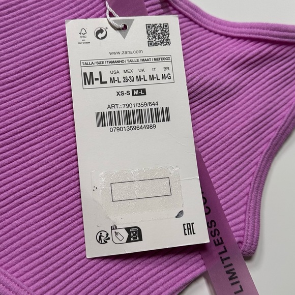 NWT | Zara | Seamless Corset Tank Crop Top | Pink | Various - Picture 10 of 10